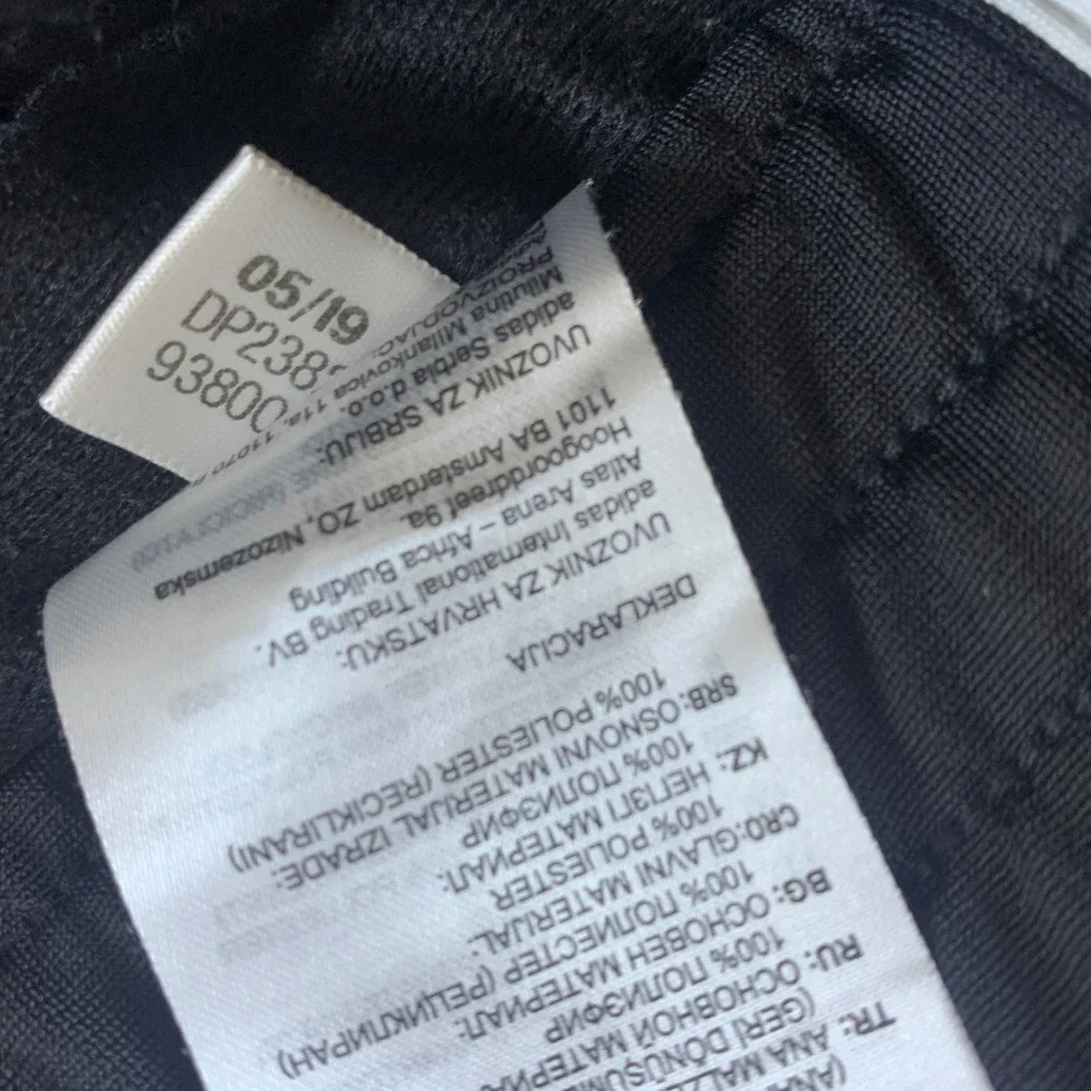 Adidas Mens DP2380 Black White 3 Stripe Track Pants Joggers Size S